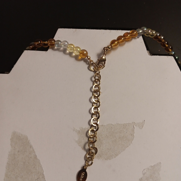 EXQUISITE 1950 Louis Dell Olio Aurora Crystal Capiz Shell 10" Bohochic Necklace. - Picture 3 of 5